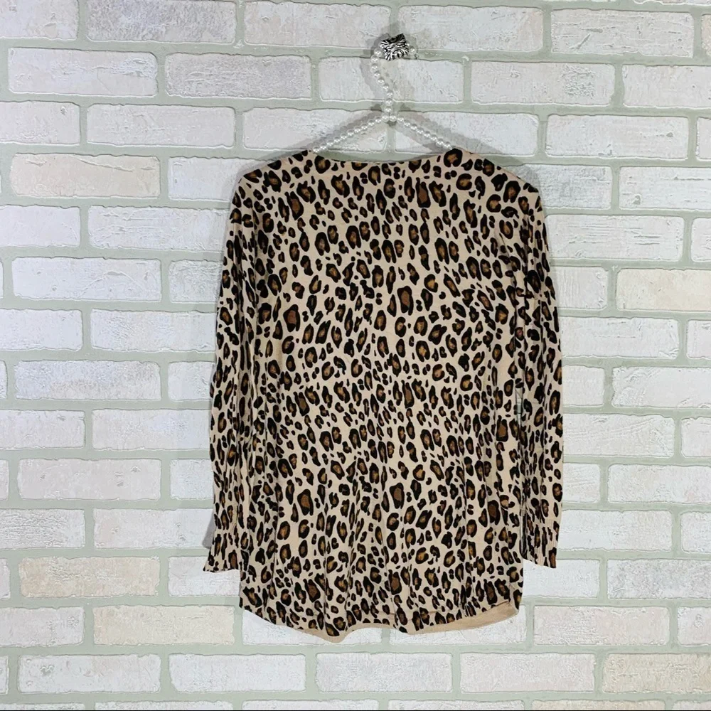 Joie Bold Leopard Print Chyanne Sweater Size S